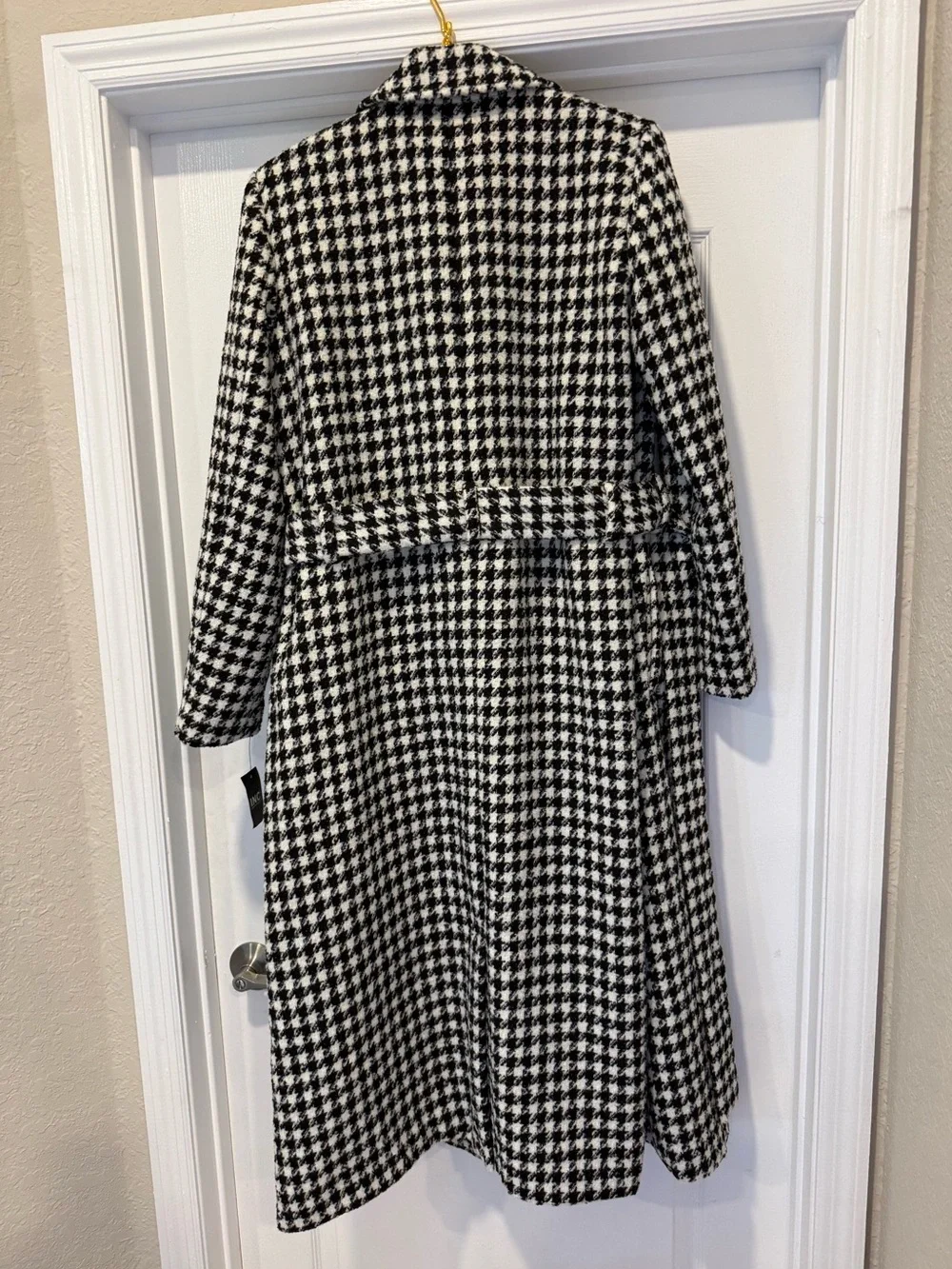 INC (International Concepts) Black and White Houndstooth Trench Coat - BRAND NEW